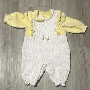 Yellow and White Baby Romper with Bow